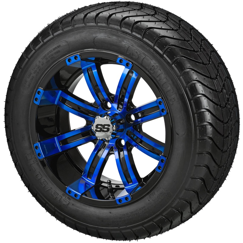 LSI 12″ Casino Black & Blue Wheel and Low Profile Tire Combo