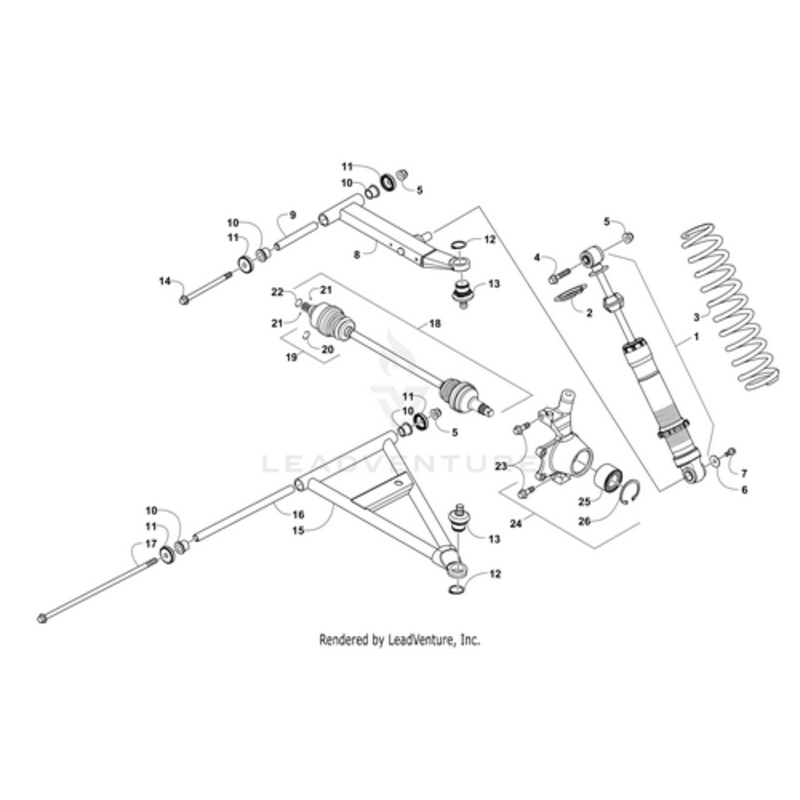 A-Arm – Upper Right – Black (Inc. 9-13) by Arctic Cat