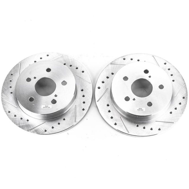 Power Stop Rear Evolution Drilled & Slotted Rotors Pair Lexus ES250 21 / ES300h 2019-21 / NX200t 15-2017 / NX300 2018-21 / UX200 2019-2020 / Toyota Avalon 2019-21 / C-HR 2020-21 / Camry 2018-21 / RAV4 2019-21 / Venza 21 | JBR1738XPR