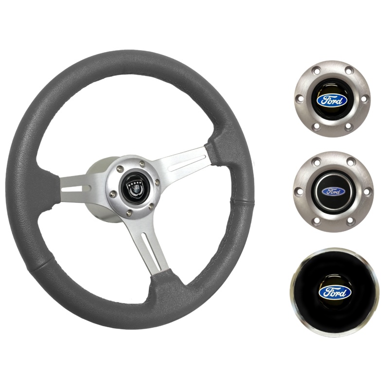 1969, 78-91 Ford Truck Steering Wheel Kit | Grey Leather | ST3014GRY
