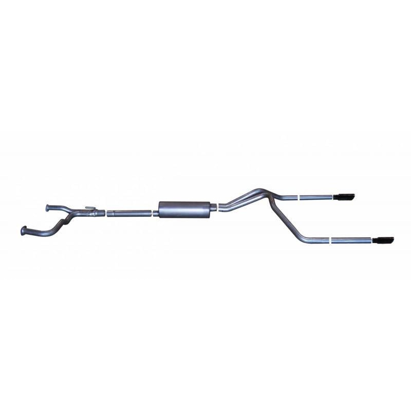 Gibson 04-10/21-24 Nissan Titan LE 5.6L 2.5in Cat-Back Dual Split Exhaust – Black Elite