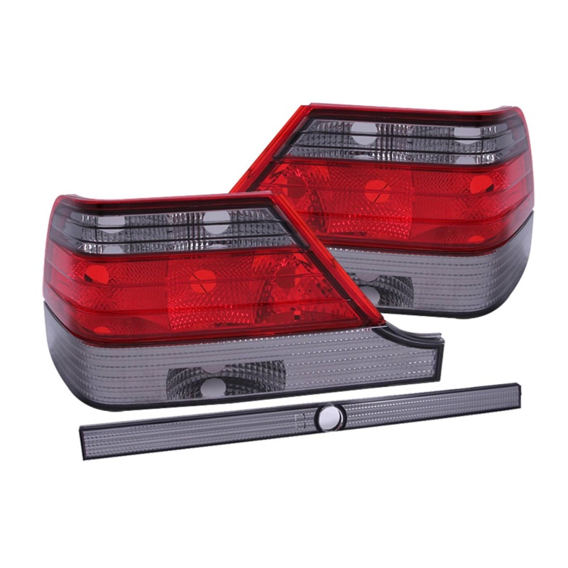 1997-1999 Mercedes Benz S Class W140 Tail Lights Chrome Red/Smoke Lens