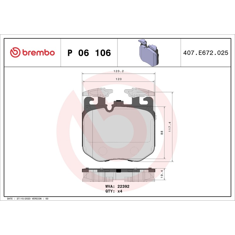 PRIME Low-Met Front Disc Brake Pad Set – P06106