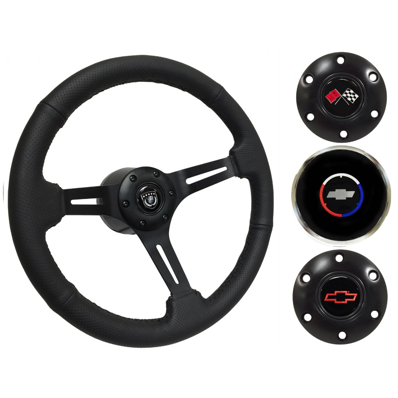 1990-2005 Corvette Steering Wheel Kit | Perforated Black Leather | ST3586BLK