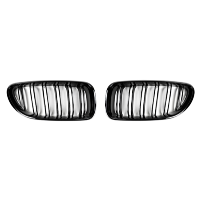 AutoTecknic Dual-Slats Gloss Black Front Grille Set – F06 Gran Coupe / F12 Coupe / F13 Cabrio | 6 Series & M6