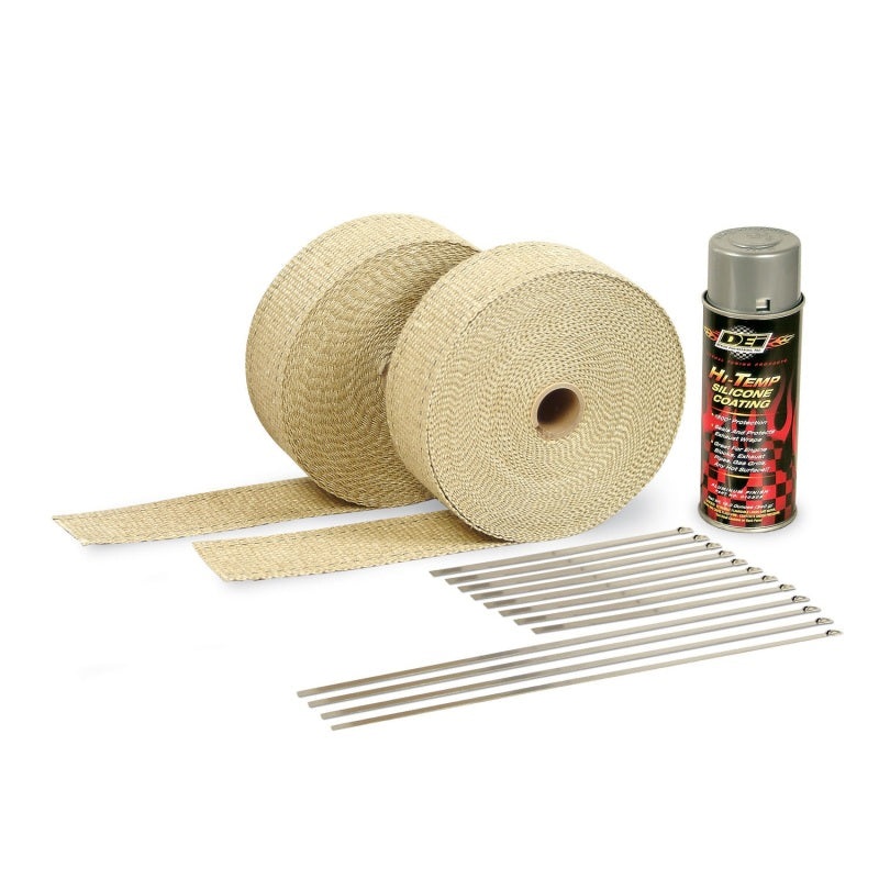 DEI Exhaust Wrap Kit – Tan Wrap & Aluminum HT Silicone Coating (Aerosol)