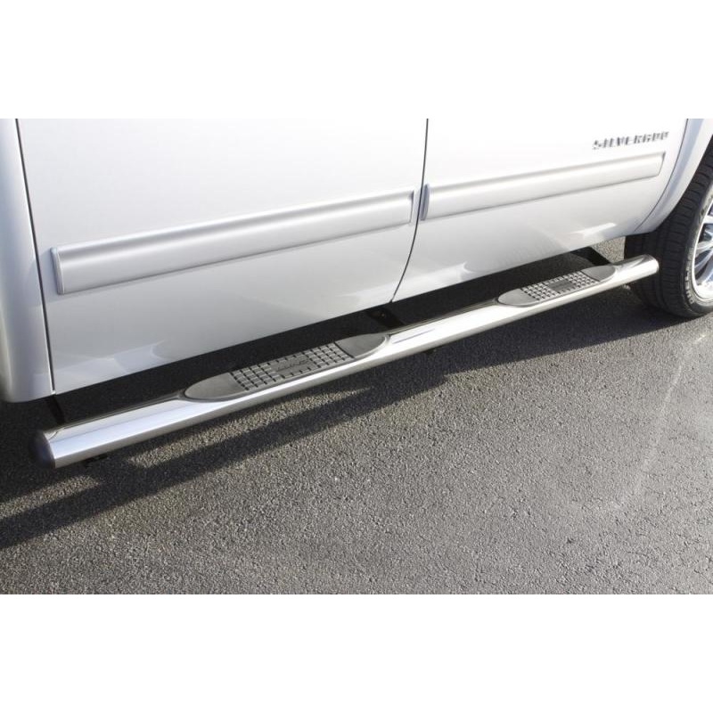 Lund 05-23 Nissan Frontier Crew Cab 4in. Oval Straight SS Nerf Bars – Polished