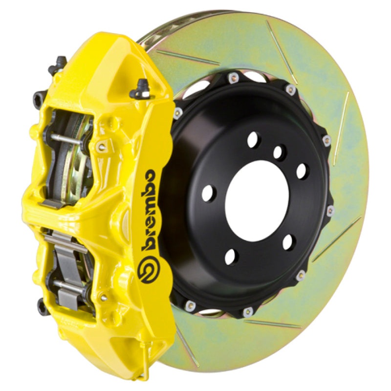 Brembo 12-19 Range Rover Evoque Front GT BBK 6 Piston Cast 380×32 2pc Rotor Slotted Type-1- Yellow
