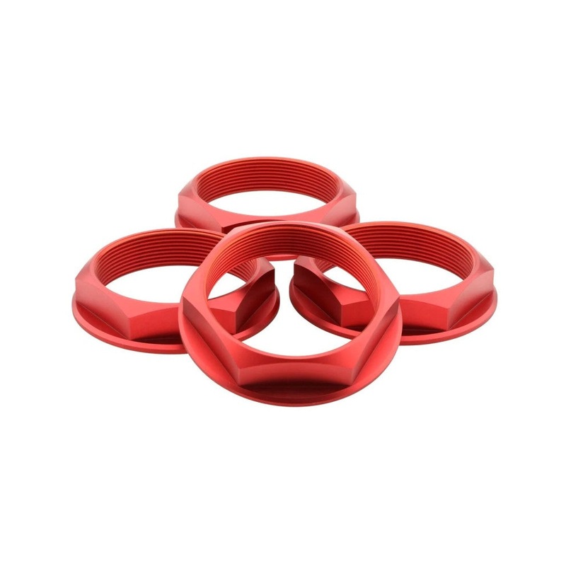 fifteen52 Super Touring Nut V2 – Anodized Red w/ Satin Clear – Set of 4