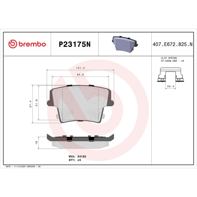 PRIME Ceramic Rear Disc Brake Pad Set – P23175N