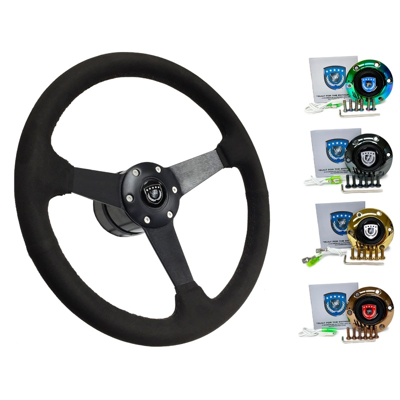 1990+ Nissan 200SX Steering Wheel Kit | Black Ultralux Suede | ST3582BLK