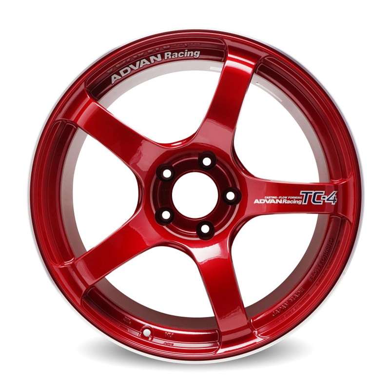 Advan TC4 17×8 +35 5-100 Racing Candy Red & Ring Wheel