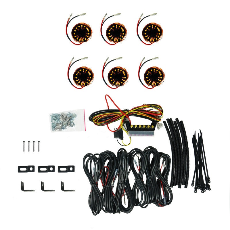 KC HiLiTES Cyclone V2 LED – Rock Light – 6-Light System – Amber – 5W Flood Beam