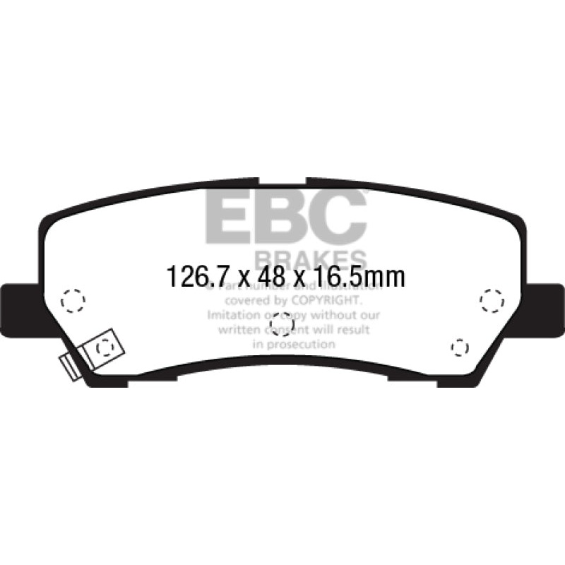 EBC 15+ Ford Mustang 2.3 Turbo Redstuff Rear Brake Pads