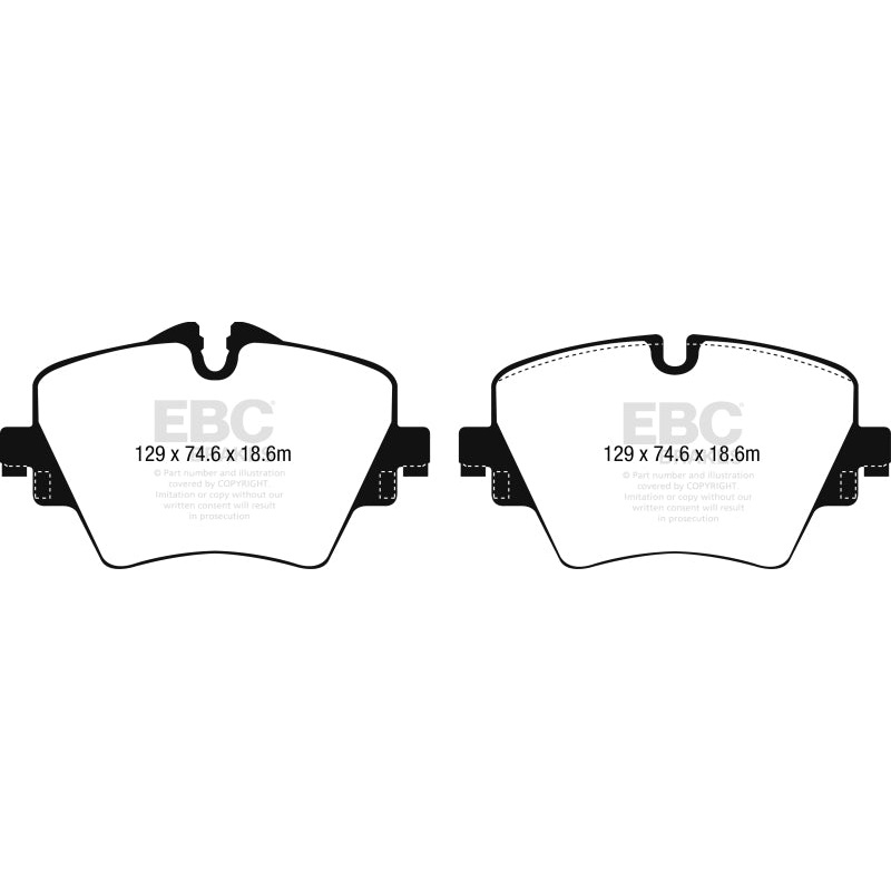 EBC 2017+ Mini Cooper Countryman (F60) 1.5L Turbo Ultimax2 Front Brake Pads