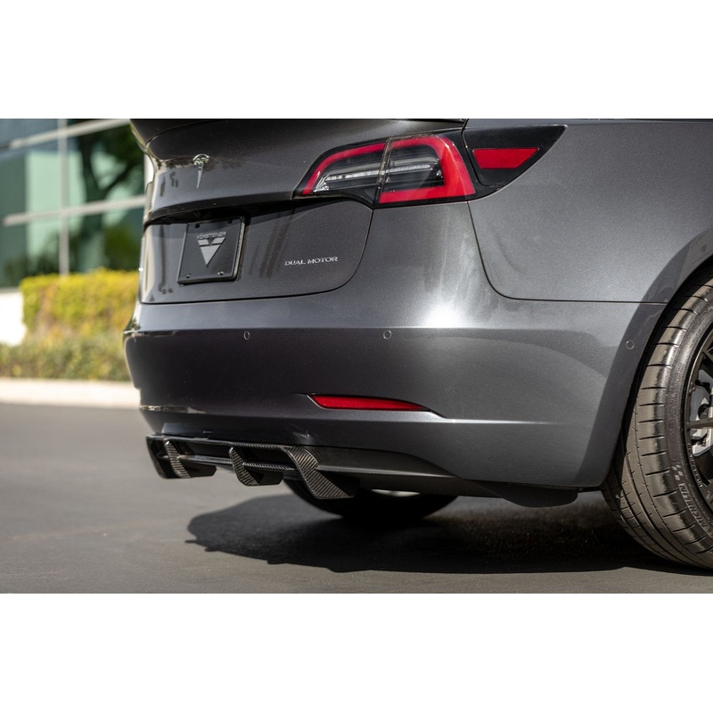 Vorsteiner Tesla Model 3 Volta Aero Rear Diffuser Carbon Fiber PP 2X2 Glossy