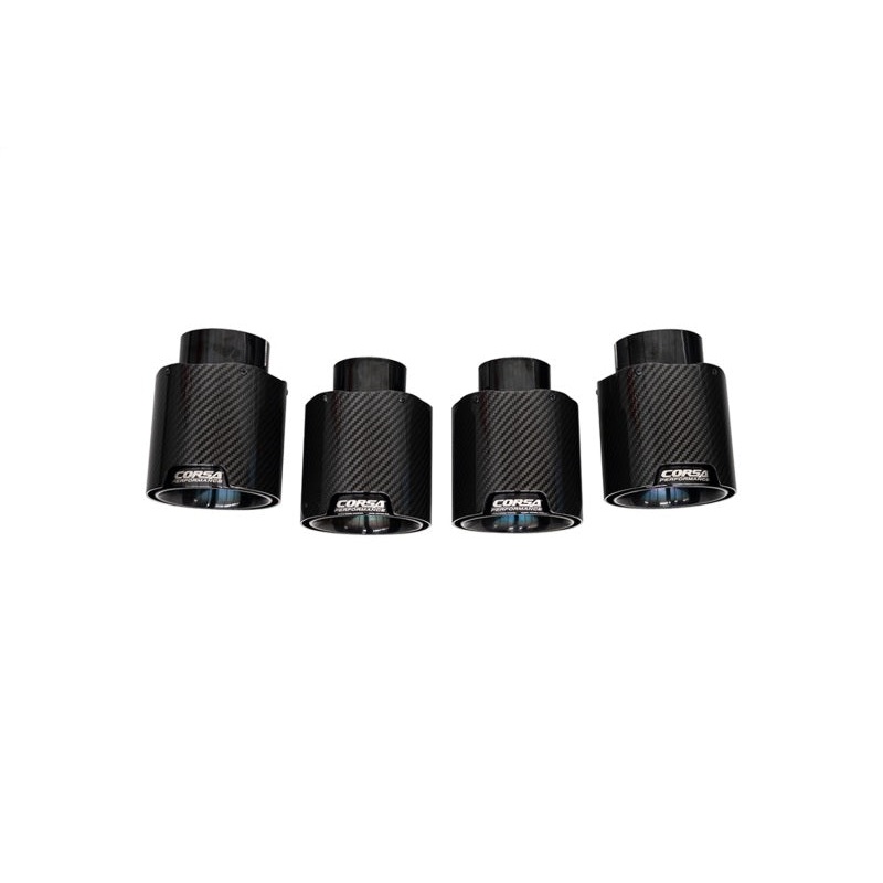 Corsa 20-25 Chevrolet Corvette C8 RWD 4.5in Carbon Fiber Black PVD Tip Kit (For Corsa Exhaust Only)