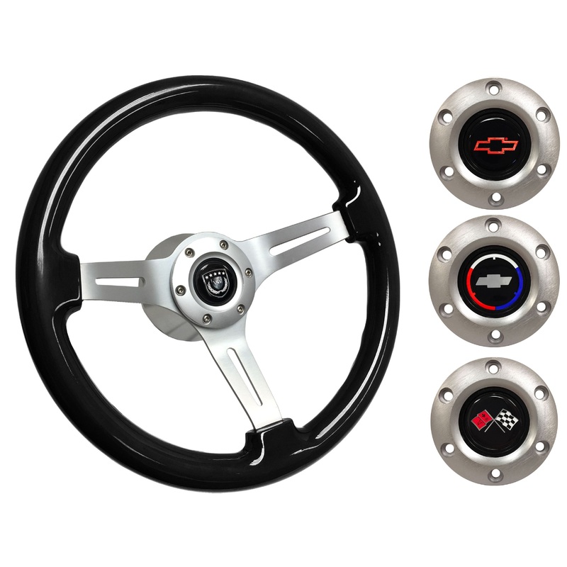 1969-87 El Camino Steering Wheel Kit | Black Ash Wood | ST3074