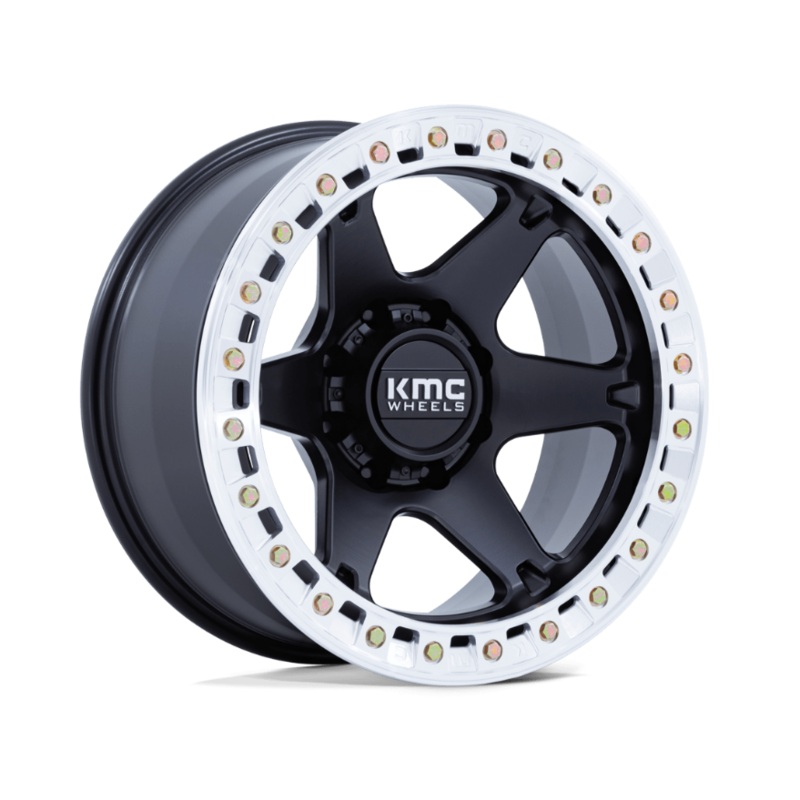 17×9.0 KMC KM238 VI Beadlock Satin Black w/ Machined Ring