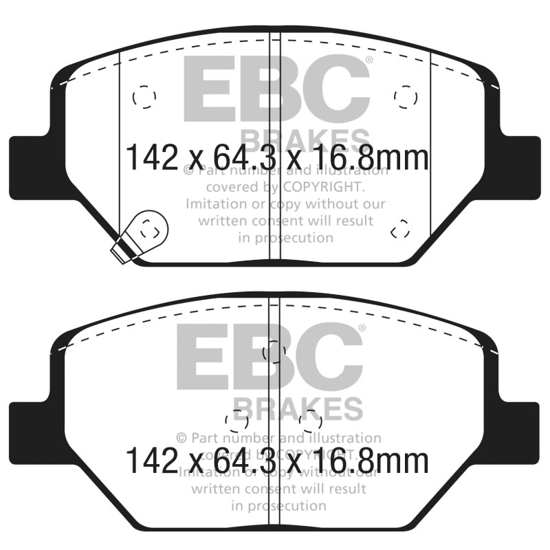 EBC 2018+ Chevrolet Equinox 1.5L Turbo (J17) Yellowstuff Front Brake Pads