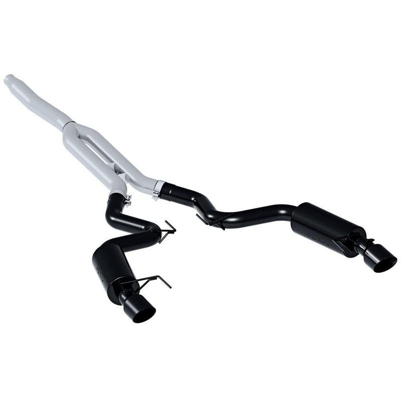 MBRP Black Coated Aluminized Stainless Steel 3″ Cat-Back – Dual Split Exit | 2015-2024 Ford Mustang EcoBoost (S7274409)