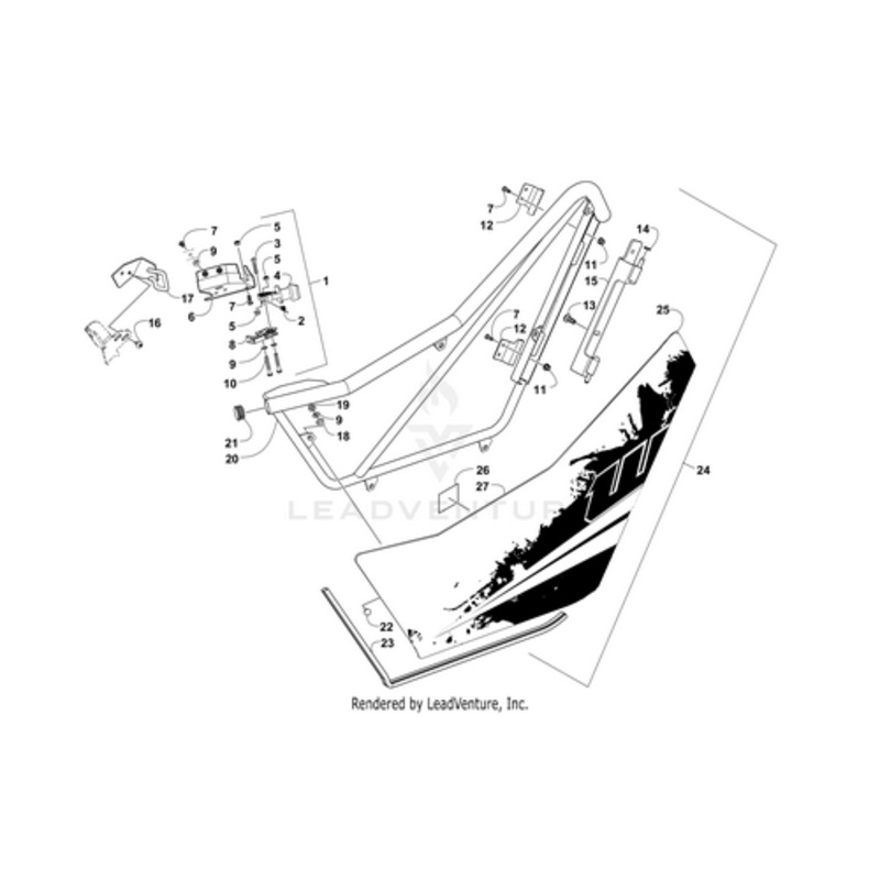 Door Panel W/ Decals-Mw-Frt-Right(Wc 4X Ltd (Inc. 25 And 27) by Arctic Cat