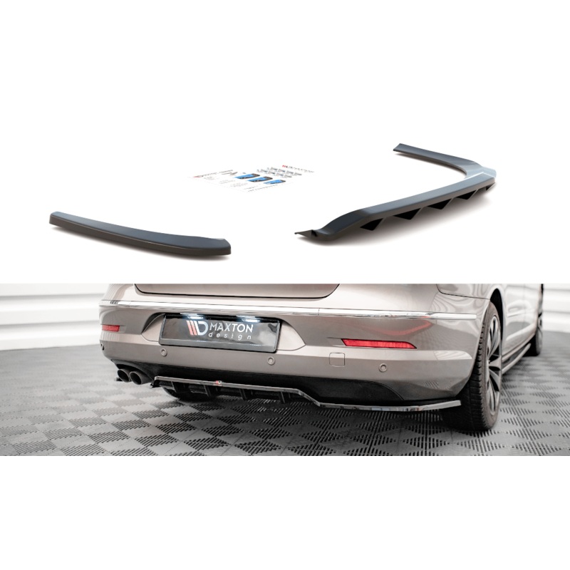 Maxton Design Central Rear Splitter – (With Vertical Bars) VW Passat CC