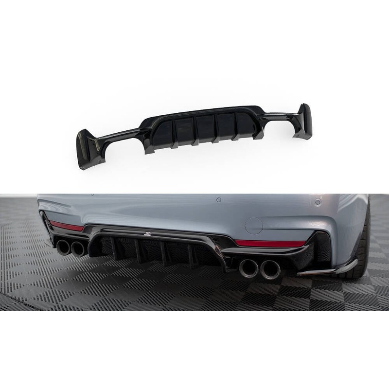 Maxton Design Rear Valance – BMW 4-Series Coupe / Gran Coupe / Cabrio M-Pack F32 / F36 / F33 (Version With Dual Exhausts On Both Sides)