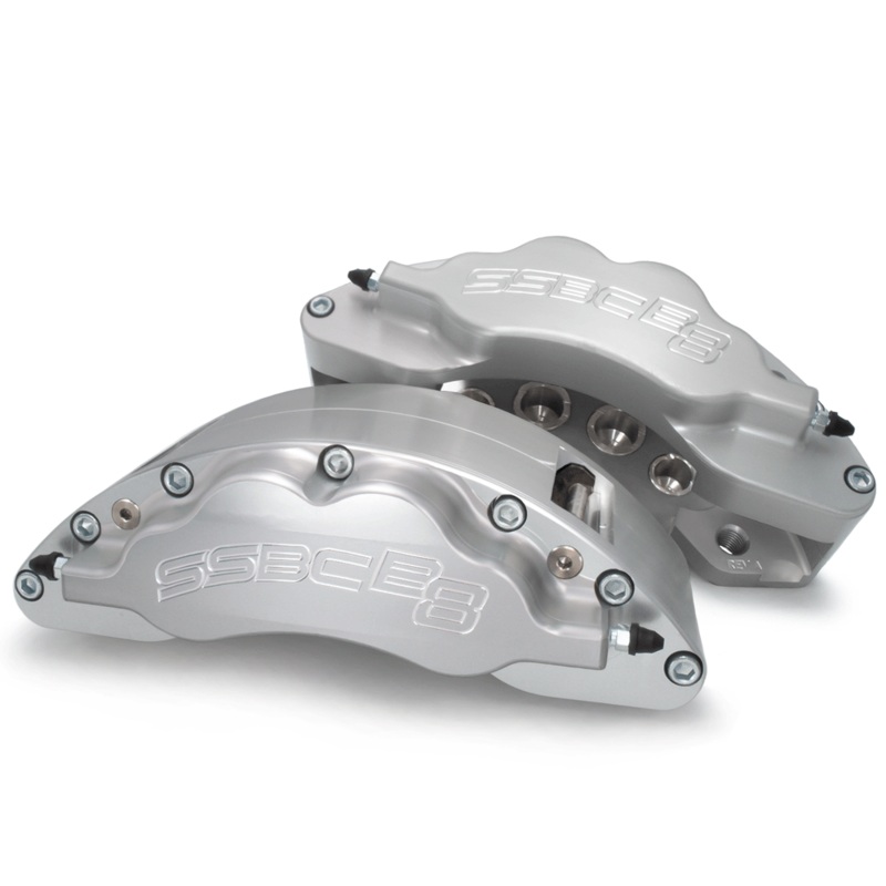 American Made B8-Barbarian 8 Piston Billet Aluminum Direct Fit Rear Caliper Upgrade Kit. Clear A404-21
