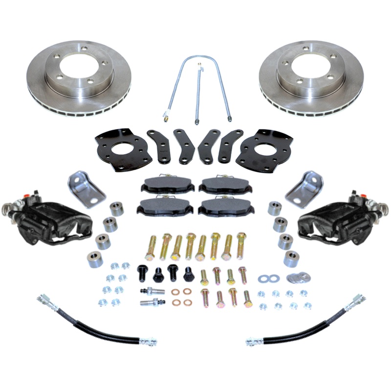 New Direct Fit Rear Drum to Disc Brake Conversion Kit W/Rotors. Black A130-2BK