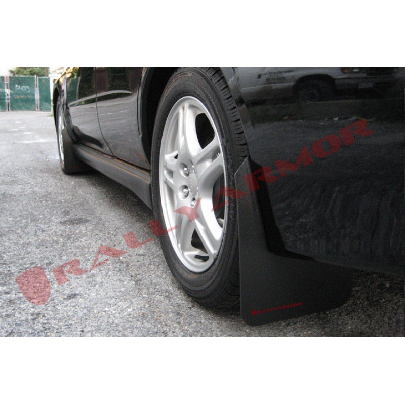 Rally Armor Basic Black Mud Flap Red Logo WRX 2002-2007 / STi 2002-2007 | MF1-BAS-RD