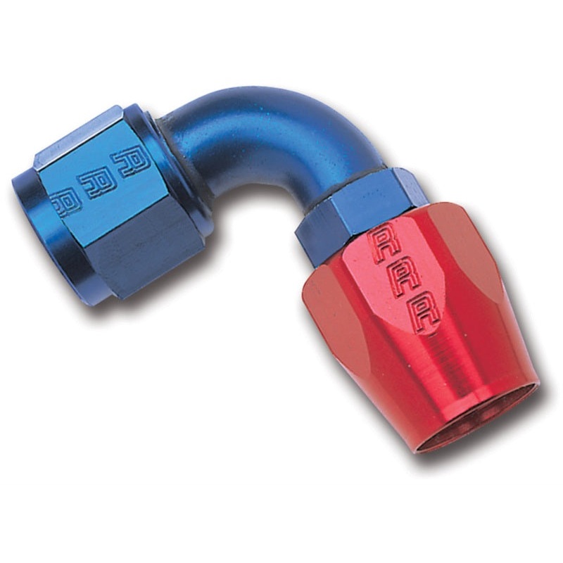 Russell Performance -8 AN Red/Blue 90 Degree Full Flow Hose End (25 pcs.)